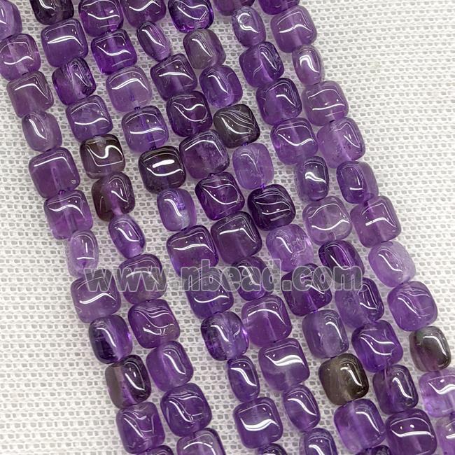 Natural Purple Amethyst Square Beads