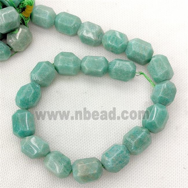 Natural Green Amazonite Beads Faceted Tube