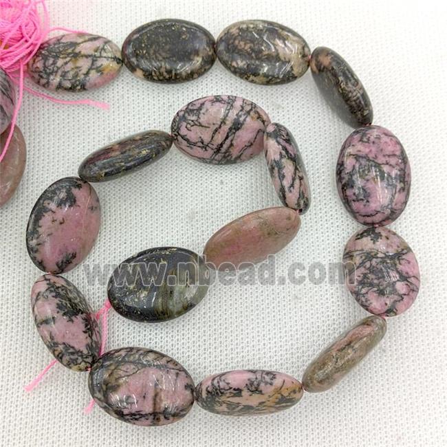Natural Chinese Rhodonite Oval Beads Pink