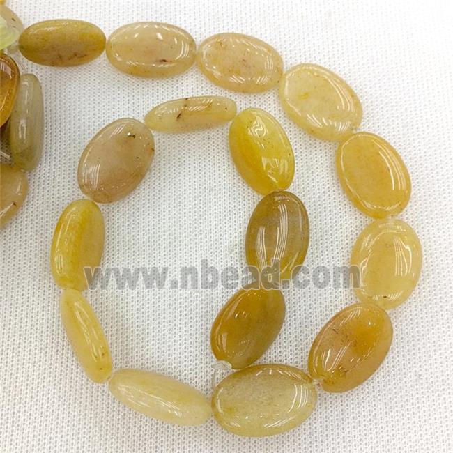Natural Yellow Aventurine Oval Beads