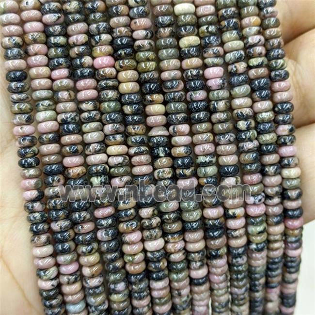 Natural Chinese Rhodonite Beads Smooth Rondelle