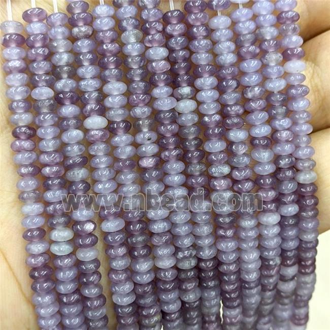 Natural Purple Lepidolite Beads Smooth Rondelle