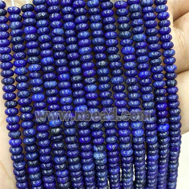 Natural Lapis Lazuli Beads Blue Dye Smooth Rondelle