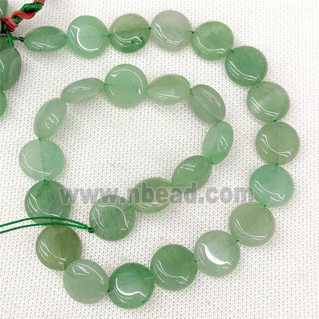 Natural Green Aventurine Coin Beads