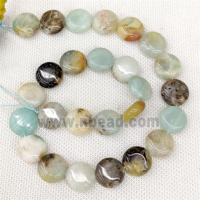 Natural Chinese Amazonite Beads Multicolor Coin