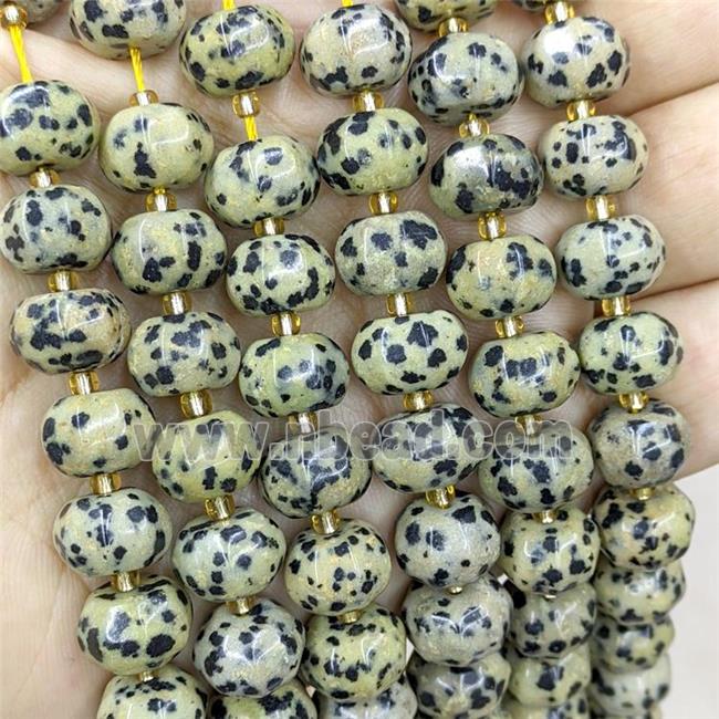 Natural Black Dalmatian Lantern Beads