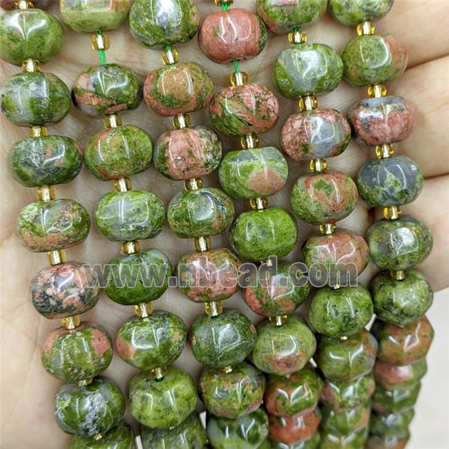 Natural Unakite Pumpkin Beads Green Lantern