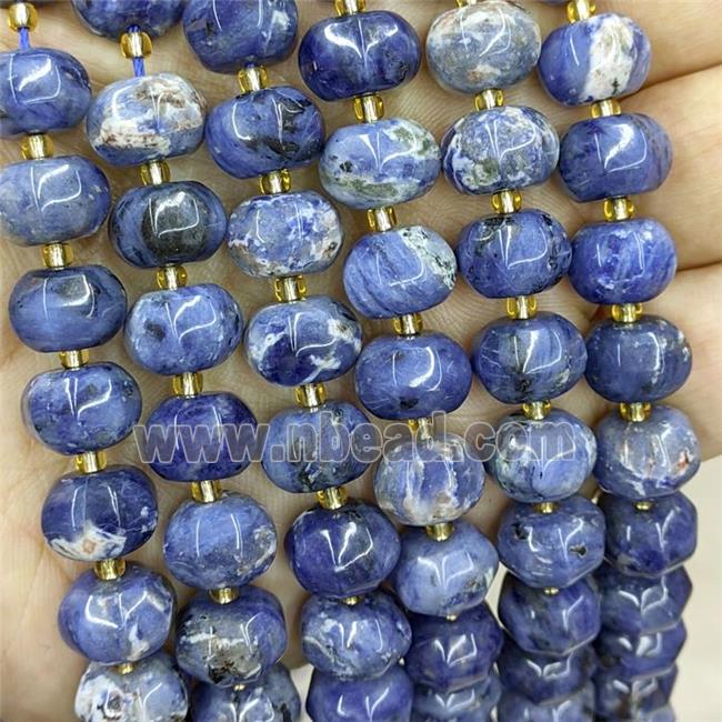 Natural Blue Sodalite Pumpkin Beads