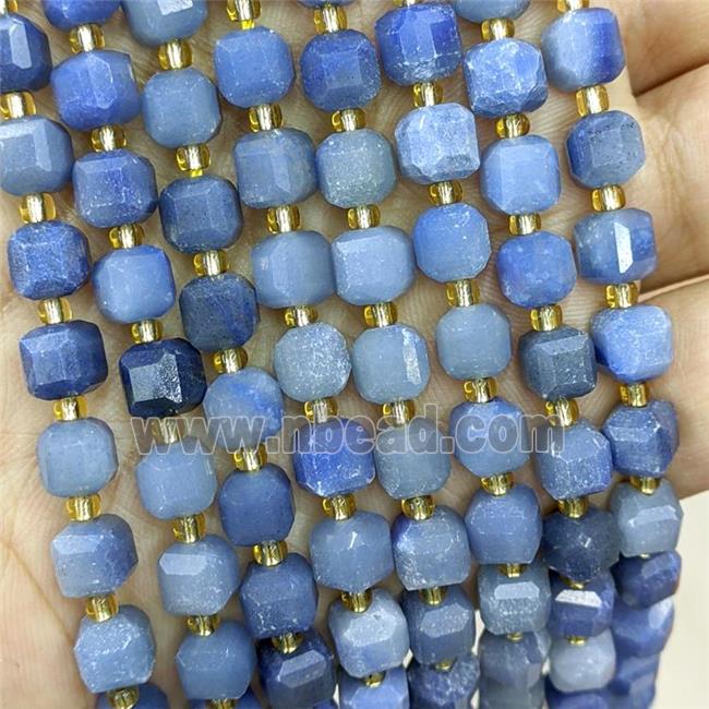 Natural Blue Aventurine Beads Faceted Cube