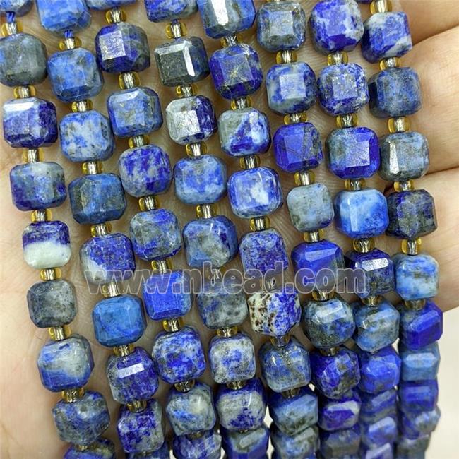 Natural Lapis Lazuli Beads Blue Faceted Cube