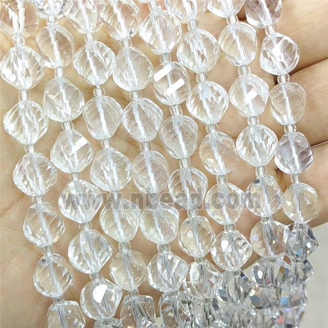 Natural Clear Quartz Twist Beads S-Shape Faceted