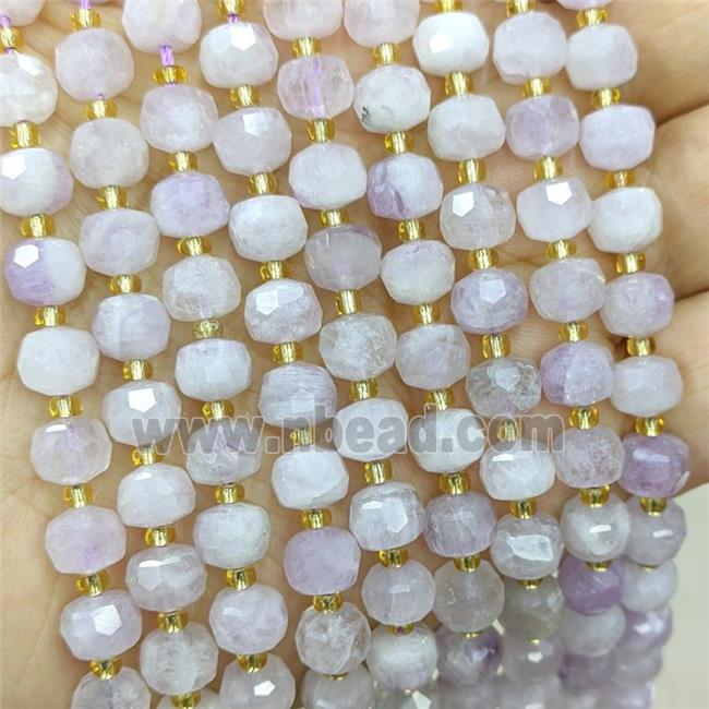 Natural Chalcedony Beads Faceted Rondelle Light.lavender