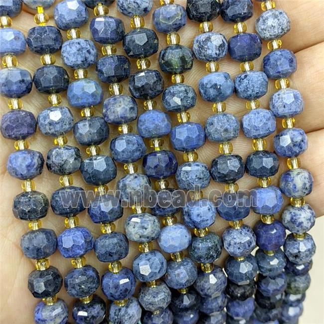 Natural Dumortierite Beads Faceted Rondelle Blue
