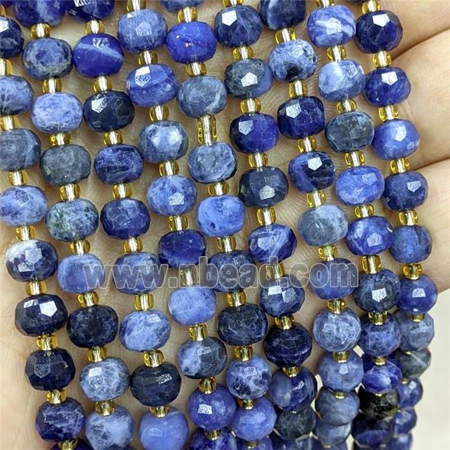 Natural Blue Sodalite Beads Faceted Rondelle