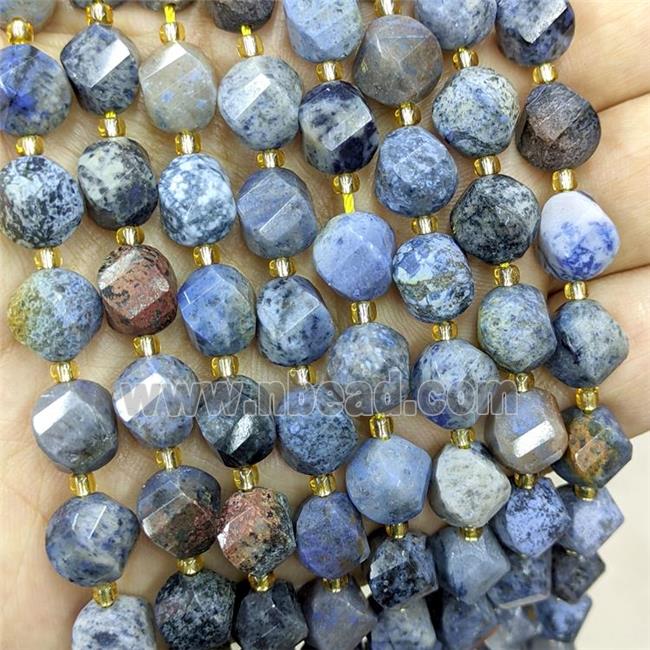 Natural Sunset Dumortierite Twist Beads S-Shape Faceted Blue