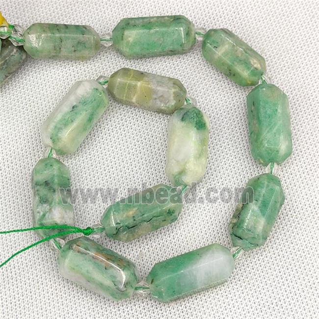 New Green Mountain Jade Bullet Beads Dye
