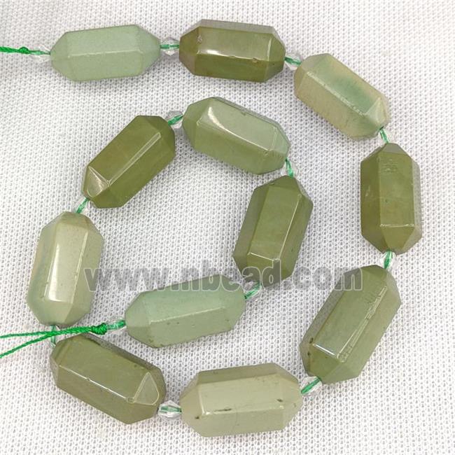 Green Jasper Bullet Beads Dye