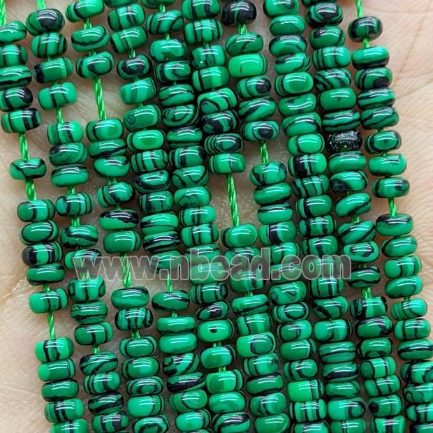 Green Synthetic Malachite Beads Smooth Rondelle