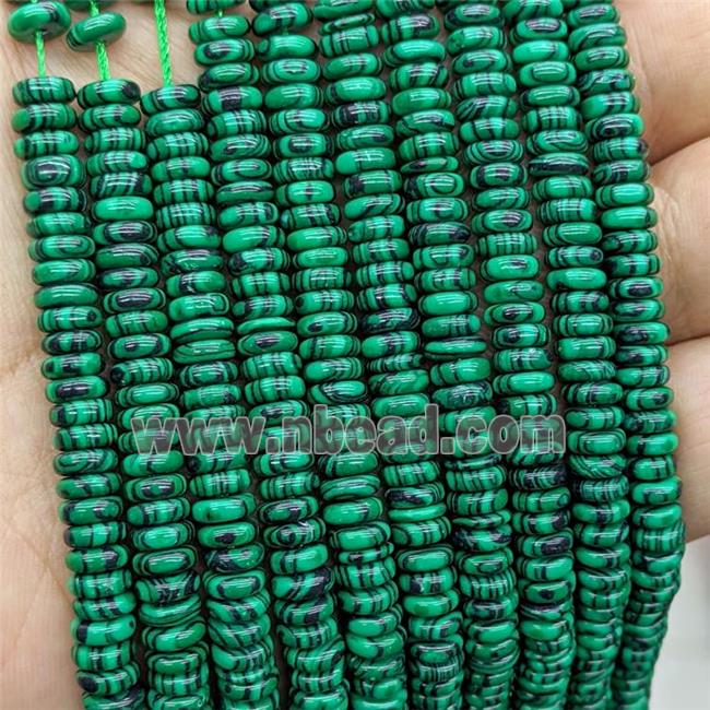Synthetic Malachite Heishi Beads Green