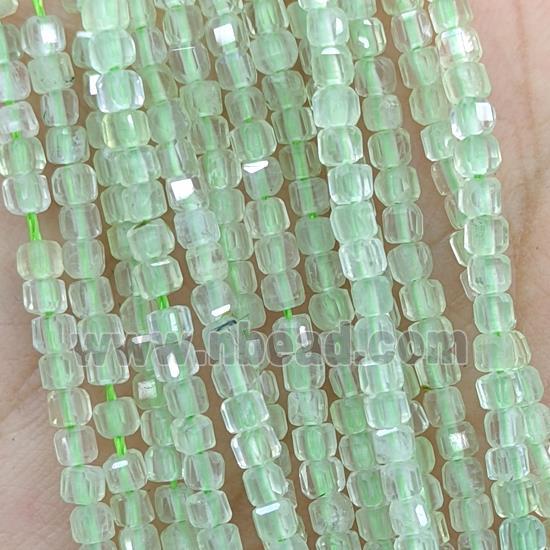 Natural Green Prehnite Beads A-Grade Faceted Cube