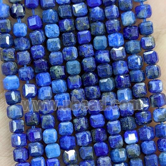 Natural Lapis Lazuli Blue Faceted Cube