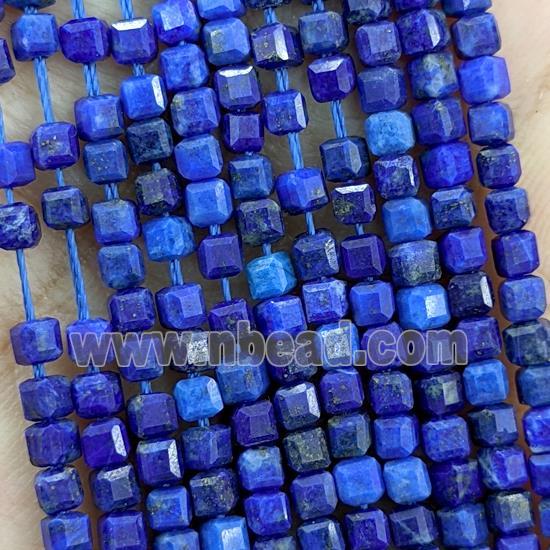 Natural Lapis Lazuli Blue A-Grade Faceted Cube