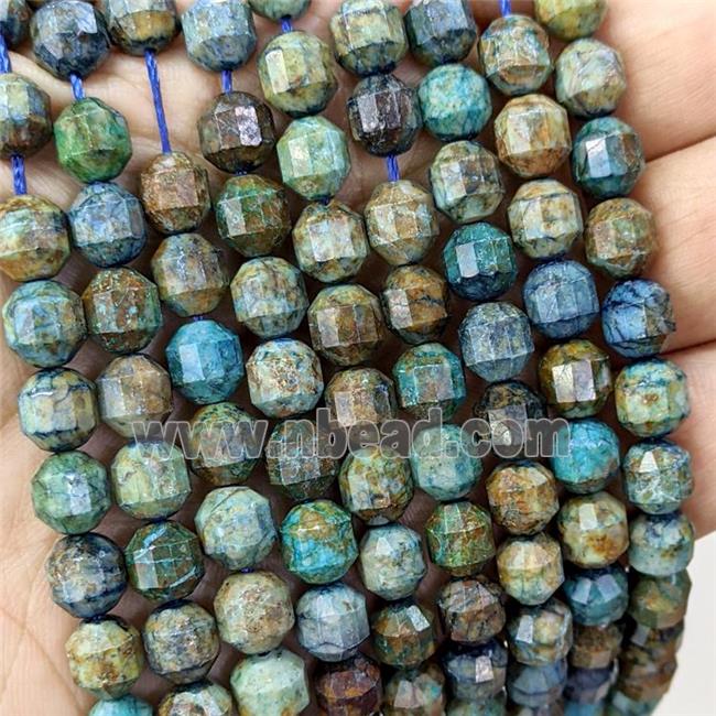 Natural Azurite Beads Blue Green Bullet Faceted