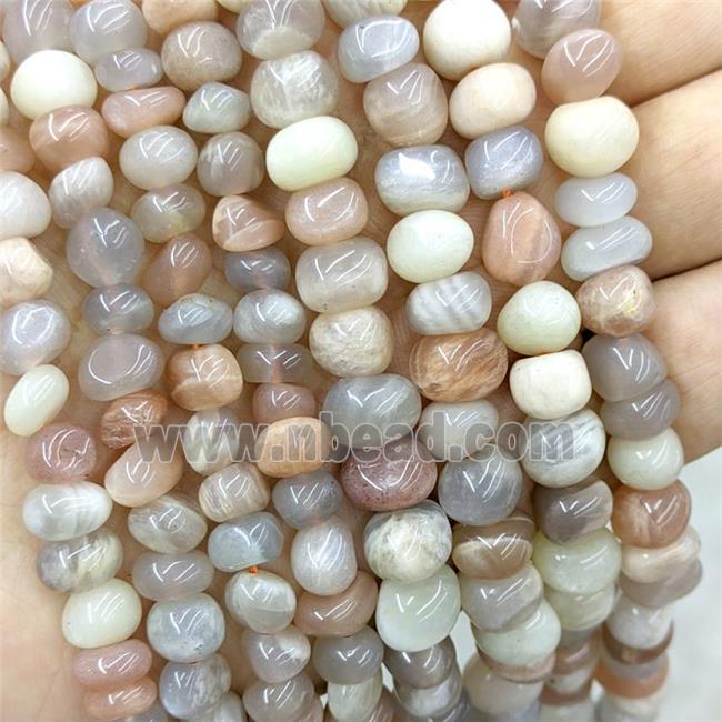 Natural Moonstone Chips Beads Freeform Multicolor