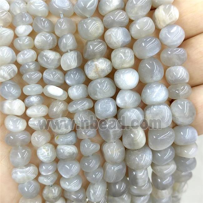 Natural Gray Moonstone Chips Beads Freeform