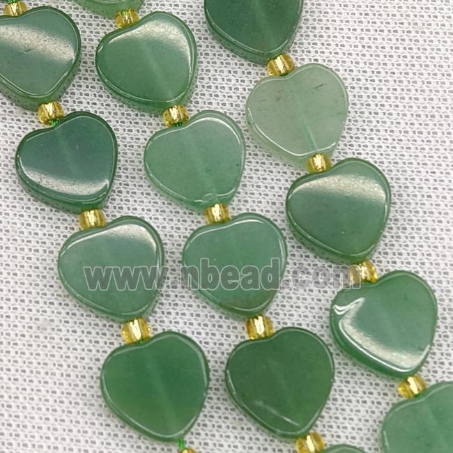 Natural Green Aventurine Heart Beads