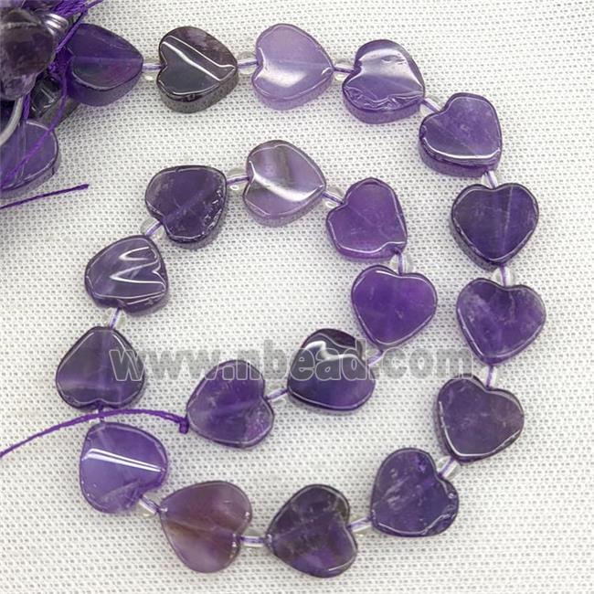 Natural Amethyst Heart Beads Purple