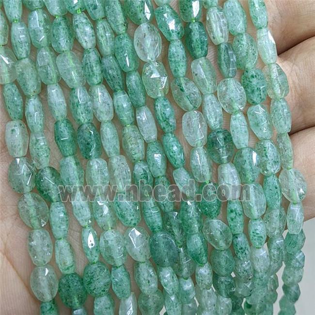 Natural Green Strawberry Quartz Beads Faceted Oval