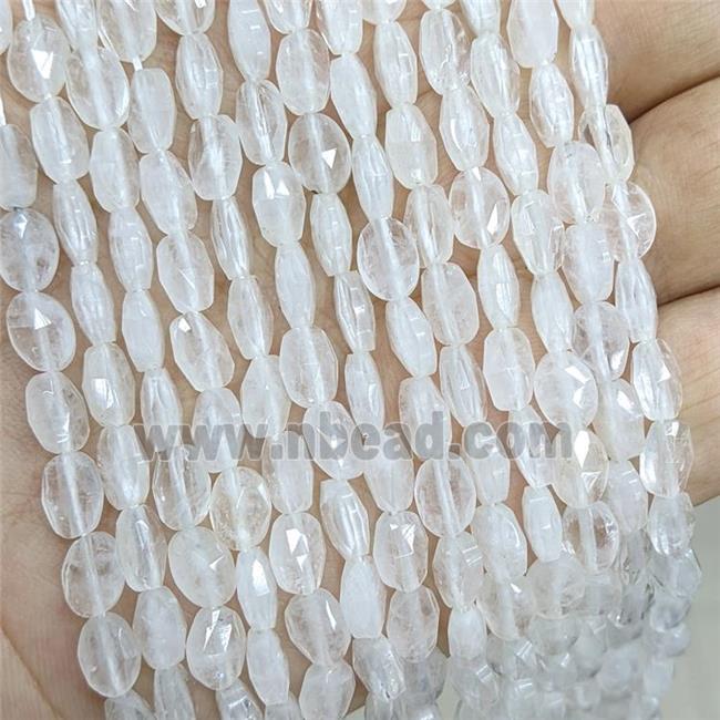 Natural Clear Quartz Beads Faceted Oval