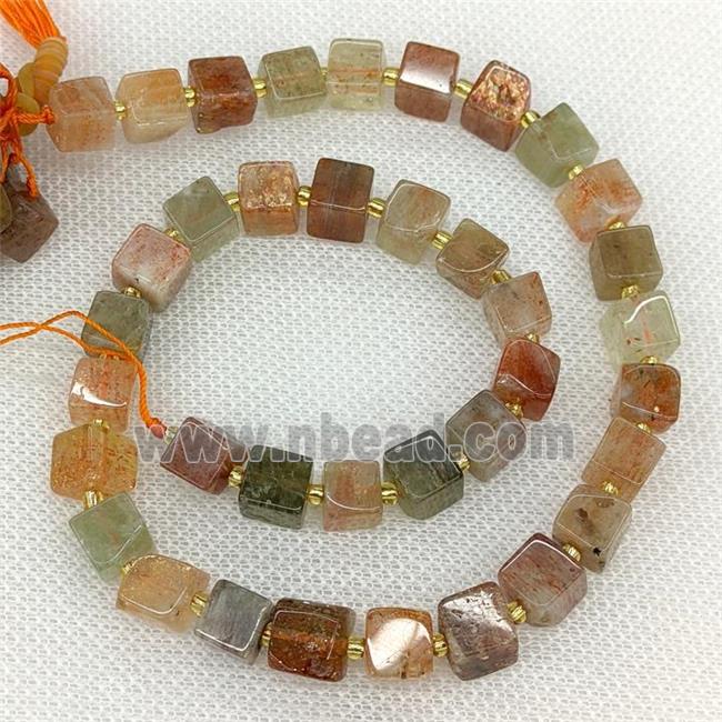 Natural Arusha Quartz Sunstone Cube Beads