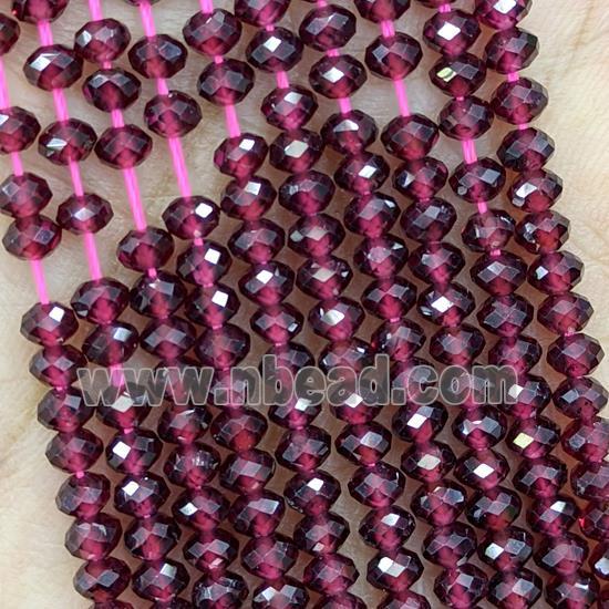 Natural Garnet Beads Faceted Rondelle