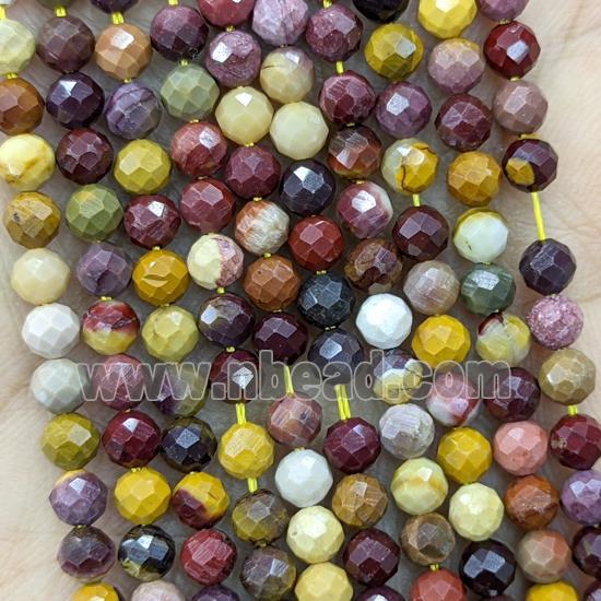 Natural Mookaite Beads Faceted Round Multicolor