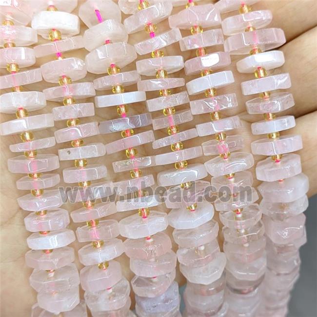 Natural Pink Rose Quartz Heishi Spacer Beads