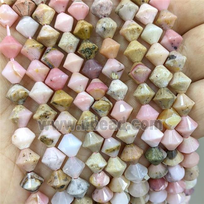 Natural Pink Opal Bicone Beads