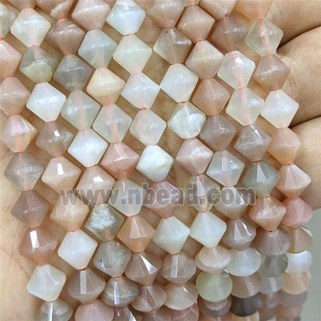 Natural Moonstone Bicone Beads Multicolor