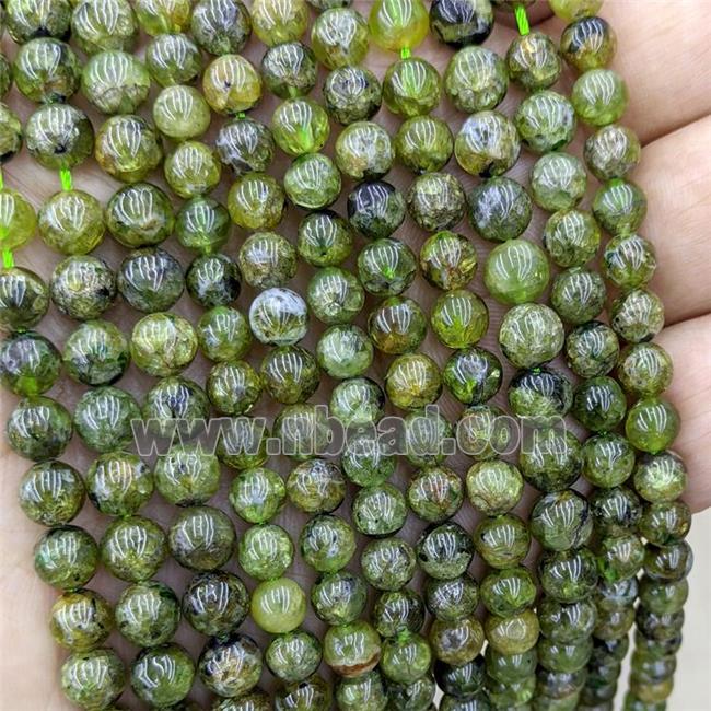 Natural Peridot Beads Green B-Grade Smooth Round