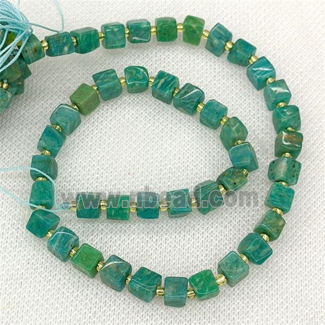 Natural Green Russian Amazonite Beads Cube