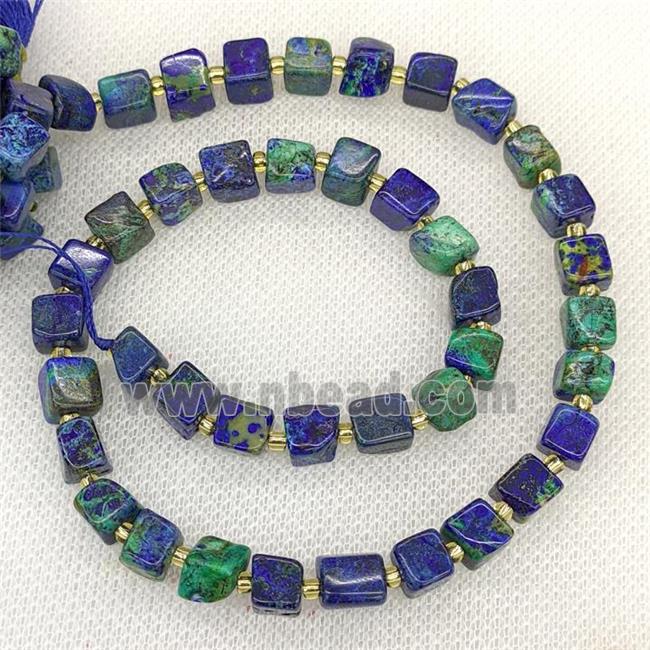 Natural Azurite Beads Blue Cube