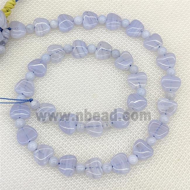 Natural Blue Lace Agate Beads Apple