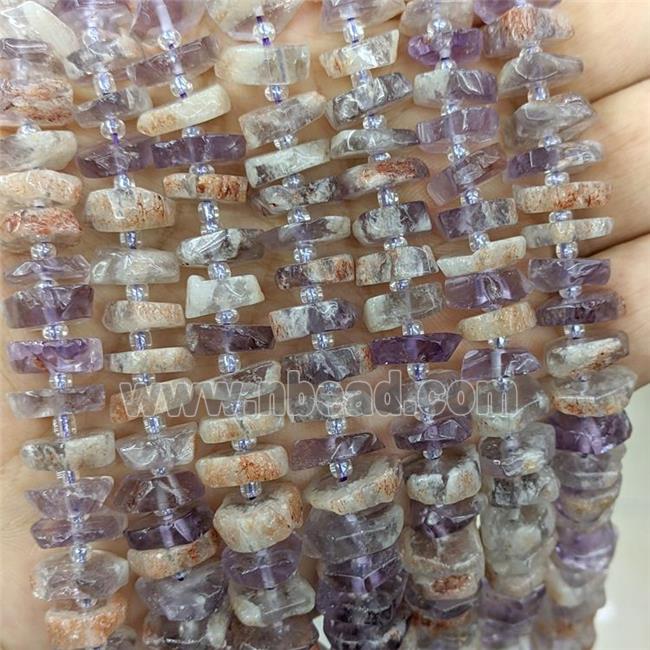 Natural Phantom Quartz Heishi Spacer Beads Cacoxenite Lt.purple