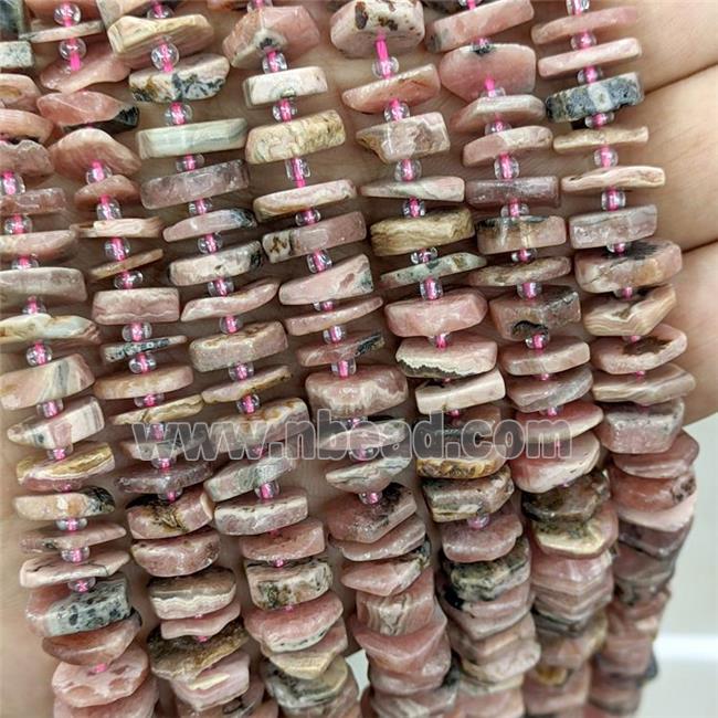 Natural Rhodochrosite Heishi Spacer Beads Pink
