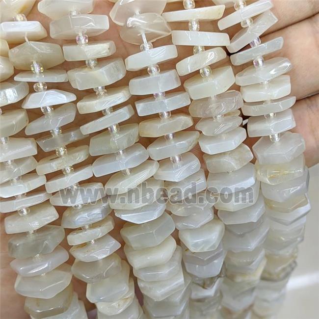 Natural White Moonstone Heishi Spacer Beads