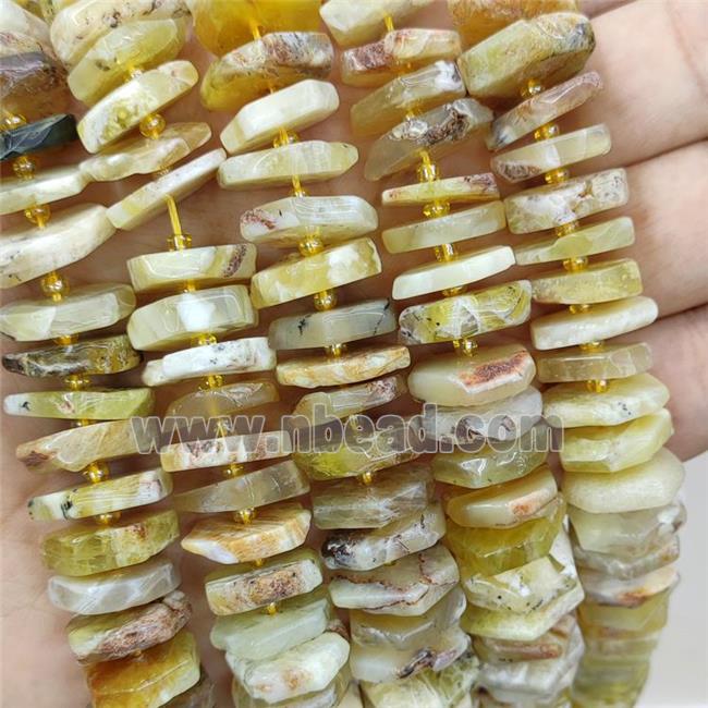 Natural Yellow Opal Heishi Spacer Beads