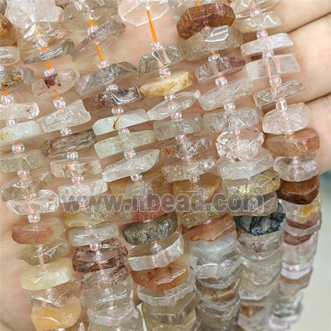 Natural Rutilated Quartz Heishi Spacer Beads Multicolor