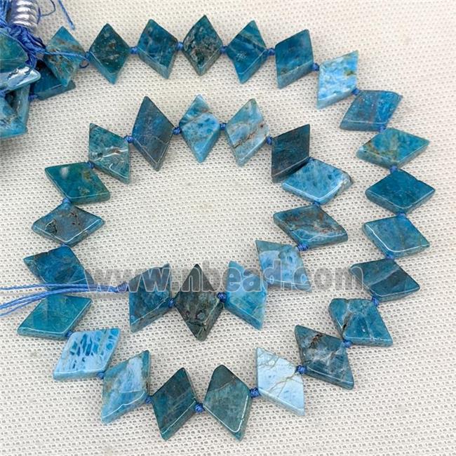 Natural Blue Apatite Rhombus Beads
