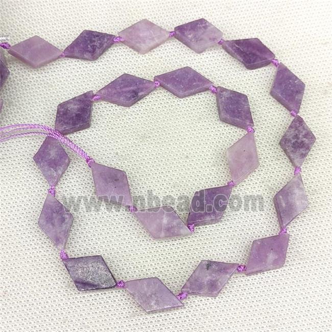 Natural Purple Lepidolite Rhombus Beads